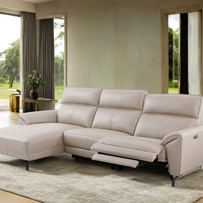 Furniture Of America Theola Contemporary Off-White Power Sectional, Left Chaise Model CM9937WH-SECT-PM-L