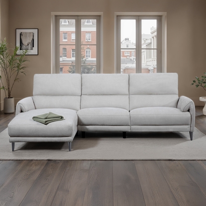 Furniture Of America Brande Contemporary Light Gray Power Sectional, Left Chaise Model CM9938LG-SECT-PM-L