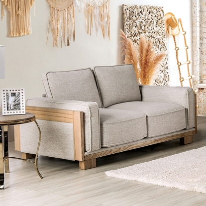 Furniture Of America Harstad Contemporary Light Brown/Natural Loveseat Model CM9983LB-LV