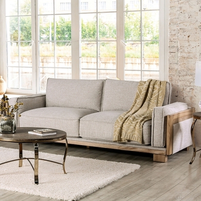 Furniture Of America Harstad Contemporary Light Brown-Natural Sofa Model CM9983LB-SF