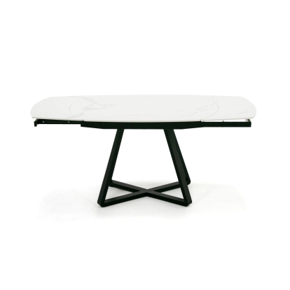 Modrest Cofrey Contemporary White Ceramic Extendable Dining Table White Dining Table 79702 VGEWD2055EA-WHT-DT
