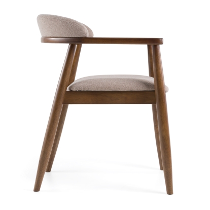 LA Furniture Cohen Mid-Century Modern Tan Fabric + Walnut Dining Chair VGMA-MI-1211-HAZ Contemporary Style by Vig Furnitrue Number 82620 Catch Home Goods