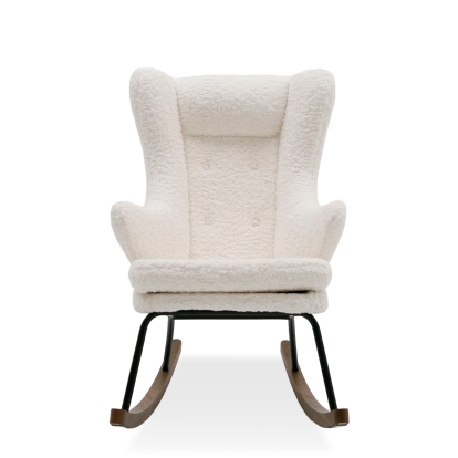 Modrest Colfax Modern White Sheep Rocking Chair White Lounge Chair 78383 VGDWJ1817-WHT-CH