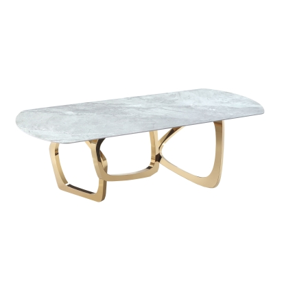 Modrest Colton Modern Gray Microlite & Gold Dining Table Gray Dining Table DISCONTINUED VGZAT112-GRY