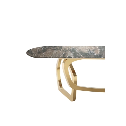 Modrest Colton Modern Brown & Gold Dining Table Brown Dining Table 78771 VGZAT112-BRN-DT