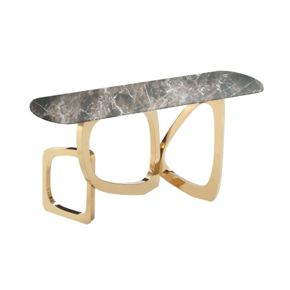 Modrest Colton Glam Brown & Gold Console Table Brown Console Table 78772 VGZAX112-BRN-CON