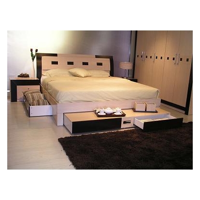 Concorde Modern Queen Bedroom Set with Storage and Mattress Multi-Toned Bedroom Set 72893 VGERCONCORDE-HS-SET-Q