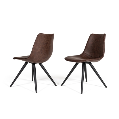 Modrest Condor Modern Brown Dining Chair (Set of 2) Brown Dining Chair 75909Z VGEWF3218BA