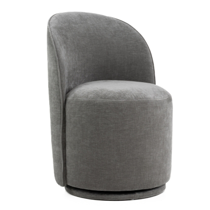 Modrest Correa Modern Dove Grey Fabric Swivel Dining Chair Grey Dining Chair 82270 VGKK-KF.Y1179-DOVE