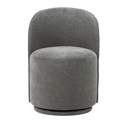 Modrest Correa Modern Dove Grey Fabric Swivel Dining Chair Grey Dining Chair 82270 VGKK-KF.Y1179-DOVE