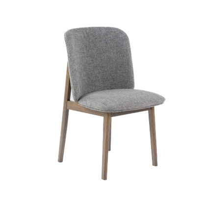 Modrest Costello Mid-Century Modern Grey Fabric + Wenge Dining Chair (Set of 2) Grey Dining Chair 82625Z VGMA-MI-1158-GRYWGE