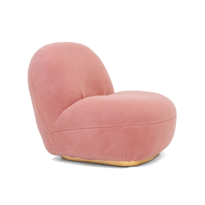 Modrest Crestone Modern Pink Sherpa Accent Chair Pink Lounge Chair 78490 VGMFOC-251-PINK-CH