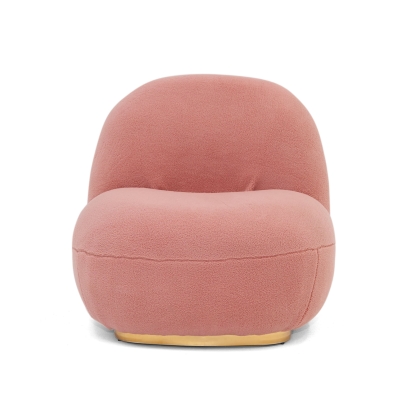 Modrest Crestone Modern Pink Sherpa Accent Chair Pink Lounge Chair 78490 VGMFOC-251-PINK-CH