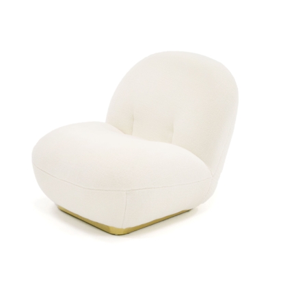 Modrest Crestone Modern White Sherpa Accent Chair White Lounge Chair 78491 VGMFOC-251-WHT-CH