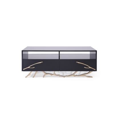 Modrest Legend Modern Black & Gold Coffee Table Black Coffee Table 74262 VGVCCT8111-BLK