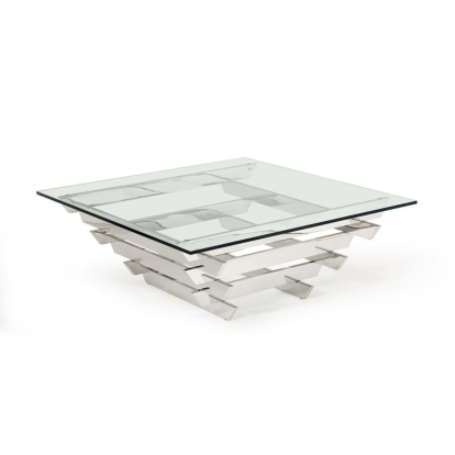 Modrest Upton Modern Square Glass Coffee Table Coffee Table 71732 VGVCCT869