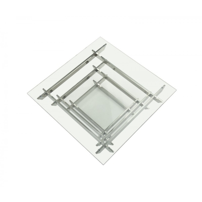 Modrest Upton Modern Square Glass Coffee Table Coffee Table 71732 VGVCCT869