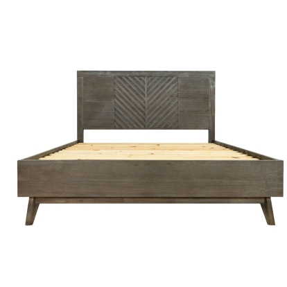 Modrest Daisy Mid-Century Dark Acacia Bed Brown Bed 77661|77662 VGWDKYOTO-BED