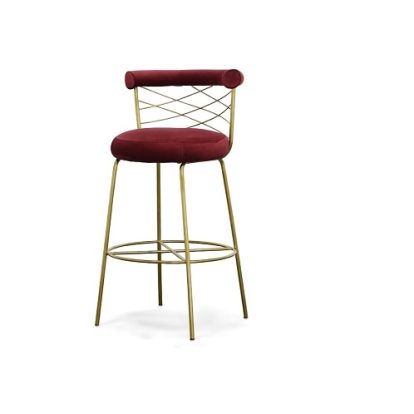 Modrest Dakin Modern Glam Red & Gold Barstool Red Bar Stool 77906 VGEUMC-9700CH-BS