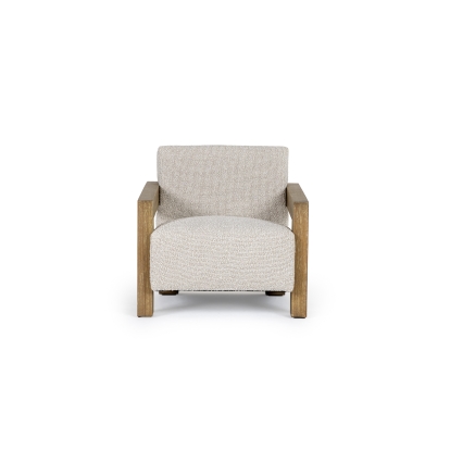 Modrest Dalhart Modern Beige Fabric + Grey Wash Wood Accent Chair Beige Accent Chair 81811 VGMY-2813-BGE