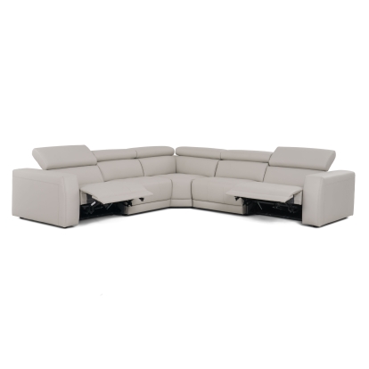 Lamod Italia Dalton Modern Italian Light Grey Leather Sectional + Recliners Light Grey Sectional Sofa 81774 VGDTDALTON-GREY-SECT