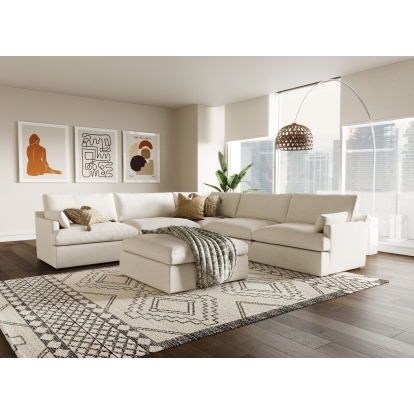 Divani Casa Danica Modern Beige Sectional Sofa Beige Sectional Sofa 79808|80365 VGKK-KF2650-BGE-SECT