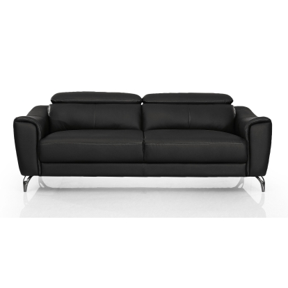 Divani Casa Danis Modern Black Leather Sofa Black Sofa 77999 VGBNS-1803-BLK-S