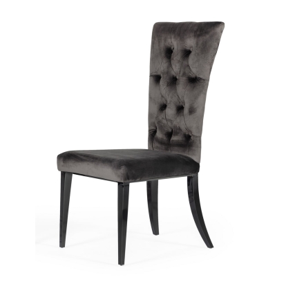 Modrest Darley Modern Grey Velvet Dining Chair Set of 2 Grey Dining Chair 77016Z VGZAY623-GRY