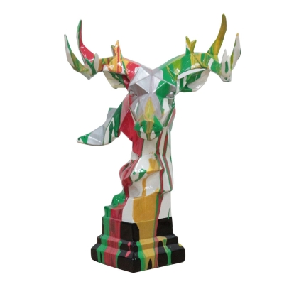 Modrest Deer Head Multicolor Geometric Sculpture Other Sculpture 78012 VGTHPC095-9