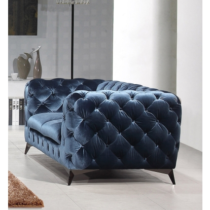 Divani Casa Delilah Modern Blue Fabric Loveseat Blue Sofa 72431A VGCA1546-BLU-LOVE