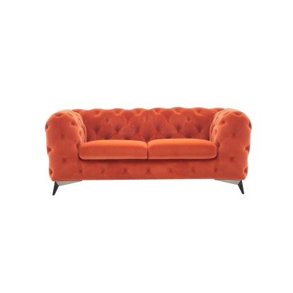 Divani Casa Delilah Modern Orange Fabric Loveseat Orange Loveseat 78163 VGCA1546-ORG-A-L