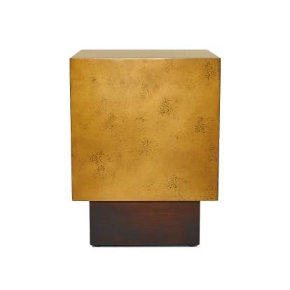 Modrest Derek Modern Metal & Antique Copper End Table Grey End Table 78576 VGVCET129-GRY-ET