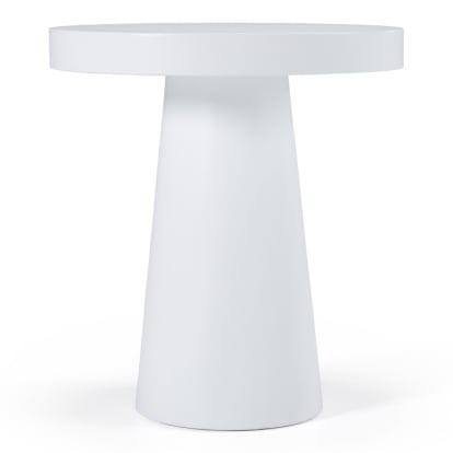 LA Furniture Desoto Modern White Concrete Round End Table VGGR-DESTOTO-WHT Contemporary Style by Vig Furnitrue Number 81839 Catch Home Goods