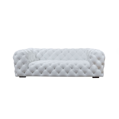 Divani Casa Dexter Transitional White Full Italian Leather Sofa White Sofa 78804 VGCA114-WHT-S