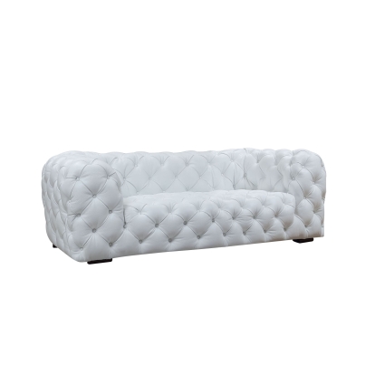 Divani Casa Dexter Transitional White Full Italian Leather Sofa White Sofa 78804 VGCA114-WHT-S