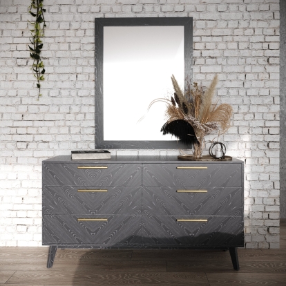 LA Furniture Diana Modern Grey Ash Mirror VGMABR-132-MIR Contemporary Style by Vig Furnitrue Number 80516 Catch Home Goods