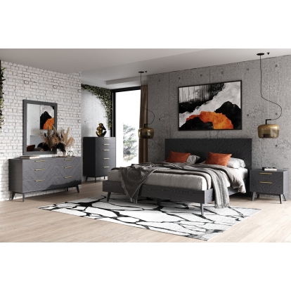 Modrest Diana Modern Grey Ash Bedroom Set Gray Bedroom Set 80518|80517 VGMABR-132-SET