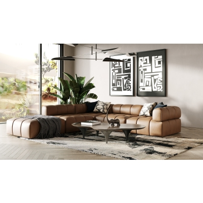 Divani Casa Everest Modern Brown Leather Modular Sectional Sofa 83539|83540|83541|83543 VGOD-ZW-23118-MOD