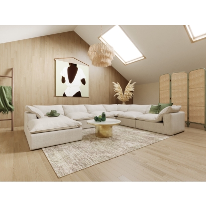 Divani Casa Garman Modern Light Grey U Shaped Sectional Sofa Grey Sectional Sofa 77214A VGKKKF2651-6-USHP-GRY-SECT