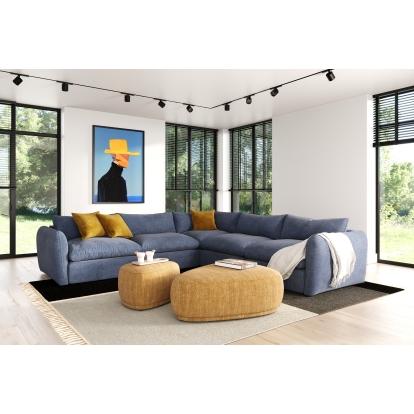 Divani Casa Kinsey Modern Blue Fabric Modular Sectional Sofa 81139|83532|83533|83535 VGKK-KF.8035-MOD-NAVY