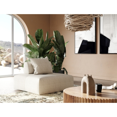 Divani Casa Mondo Modern 2 Seat Modular Beige Fabric Sectional Beige Sectional Sofa 81639 VGOD-ZW-22033-BGE-2PC