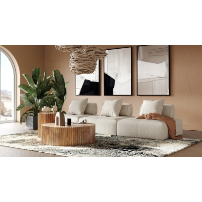 Divani Casa Mondo Modern Modular Beige Fabric Sectional Sofa-3-Piece Sectional 81638 VGOD-ZW-22033-MOD-BGE-3-Piece Sectional