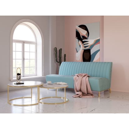 Divani Casa Mosko Modern Light Green & Gold Fabric Sofa Green Sofa 77915 VGEUMC-9714SF-GRN-S