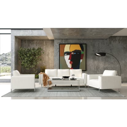 Divani Casa Schmidt Modern Off White Fabric Sofa + 2 Chairs Off-White Sofa Set 82811 VGKK-KF.7020-SET-OFWHT