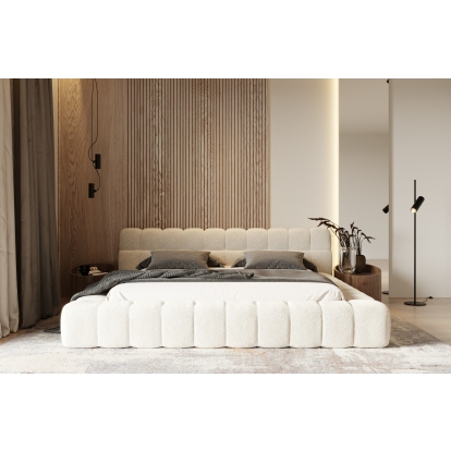 Divani Casa Tyree Modern Tufted Off-White Fabric Bed Off-White Bed 81051|81052 VGOD-DY-22116-BED