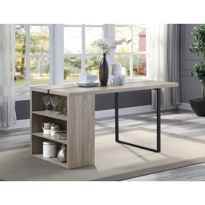 ACME Patwin Gray Oak & Black Dining Table Model DN00401