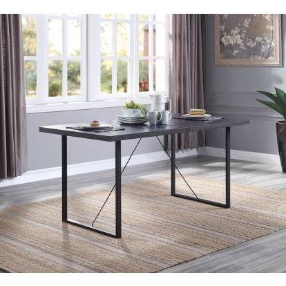 ACME Nakula Gray Oak & Black Dining Table Model DN00447