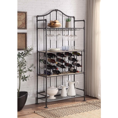 ACME Edina Oak & Sandy Black Wine Rack Model DN01060
