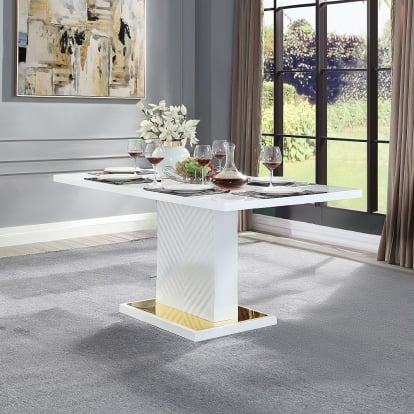 Acme Gaines Dining Table with Pedestal Base Model DN01258