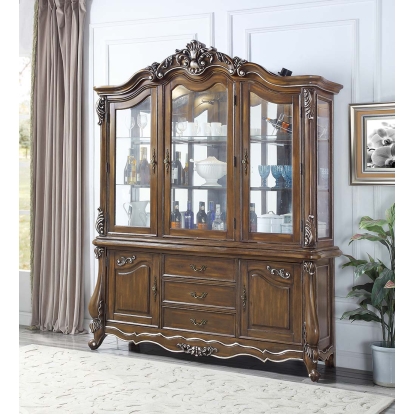 ACME Latisha Antique Oak Buffet & Hutch Model DN01360